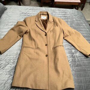 Men's Wool Topcoat - Camel Beige - Men's Medium